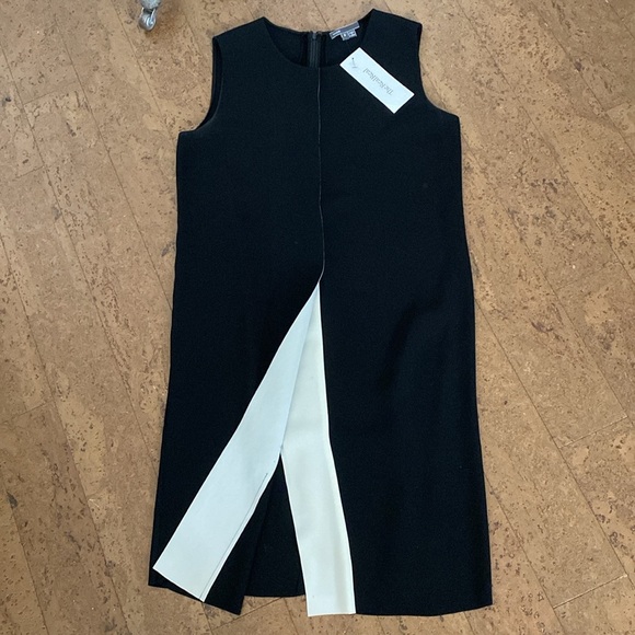 Vince Modern/Classic style, shift laser cut LBD dress! Black/ivory! Size 6 - Picture 13 of 16